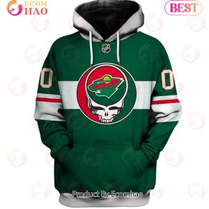 Grateful Dead & Minnesota Wild Personalized Name & Number 3D Hoodie