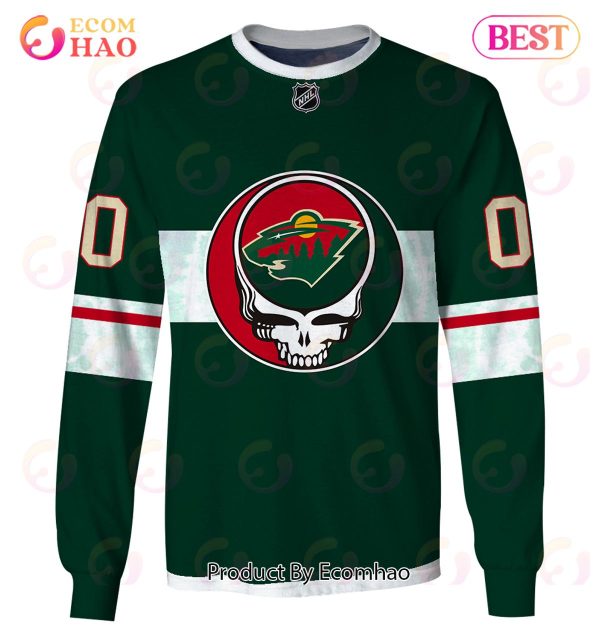 Grateful Dead & Minnesota Wild Personalized Name & Number 3D Hoodie