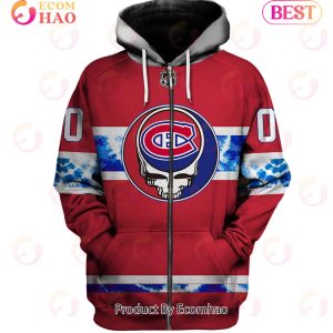 Grateful Dead & Montreal Canadiens V1 Personalized Name & Number 3D Hoodie