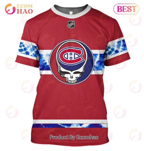 Grateful Dead & Montreal Canadiens V1 Personalized Name & Number 3D Hoodie