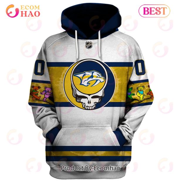 Grateful Dead & Nashville Predators Personalized Name & Number 3D Hoodie