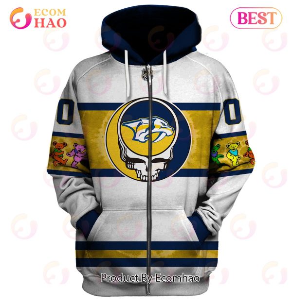 Grateful Dead & Nashville Predators Personalized Name & Number 3D Hoodie