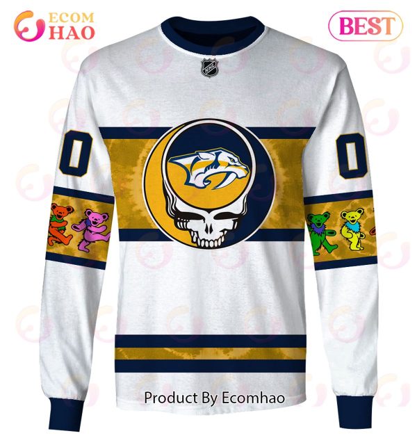 Grateful Dead & Nashville Predators Personalized Name & Number 3D Hoodie