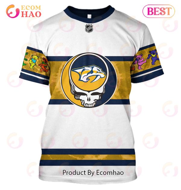 Grateful Dead & Nashville Predators Personalized Name & Number 3D Hoodie