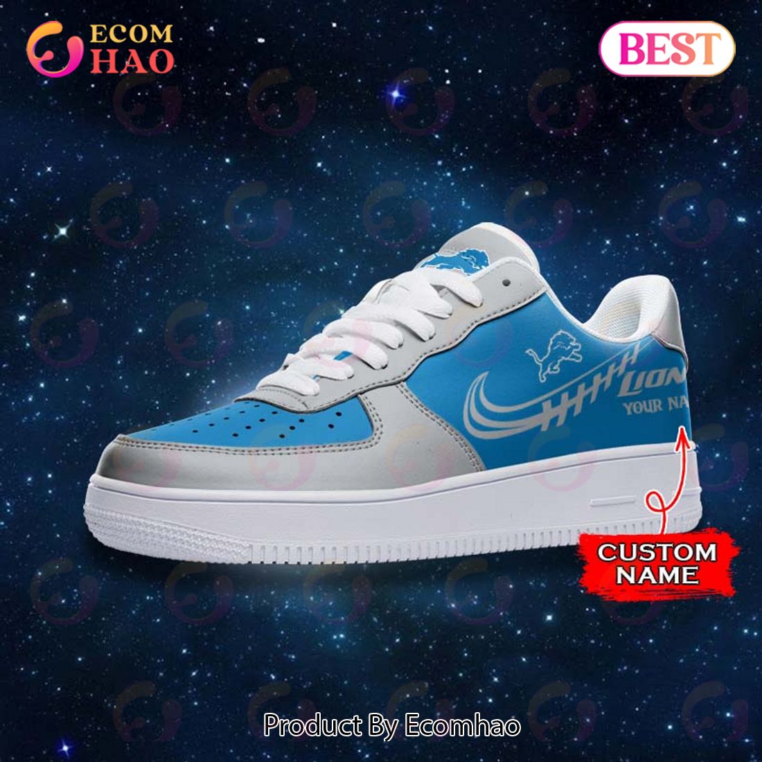 NFL Detroit Lions Air Force 1 Sneaker Custom Name