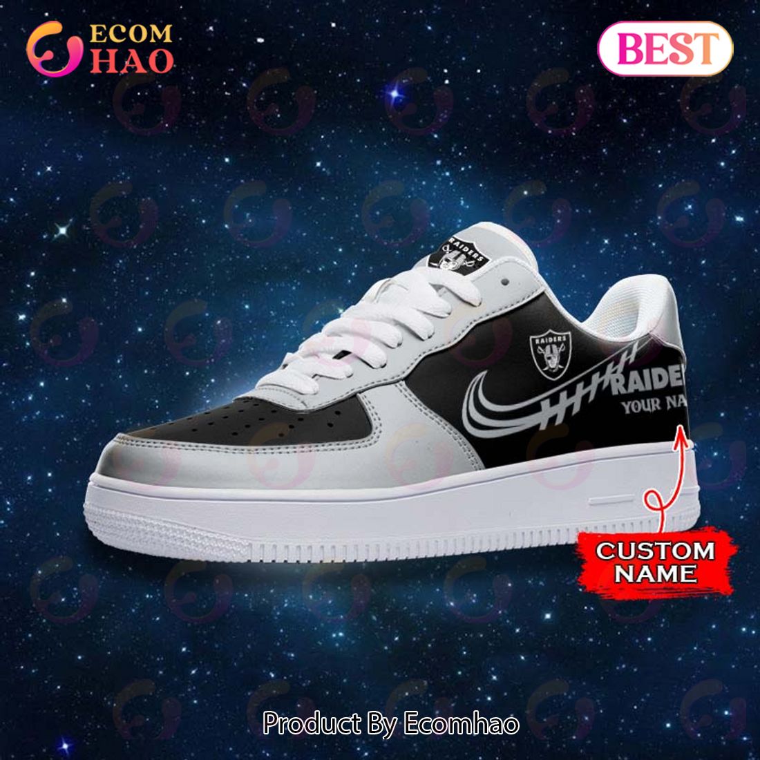 NFL Las Vegas Raiders Air Force 1 Sneaker Custom Name