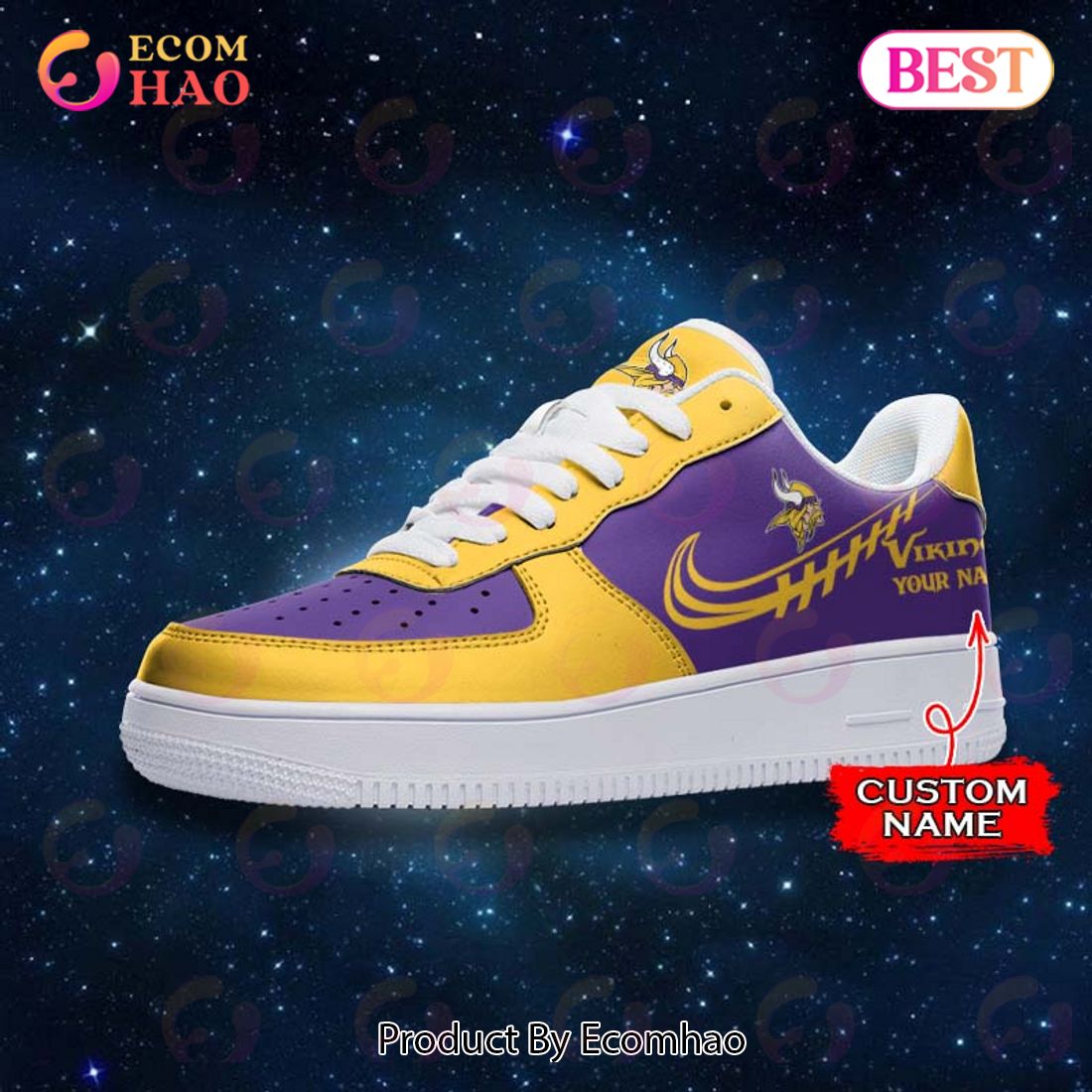 NFL Minnesota Vikings Air Force 1 Sneaker Custom Name