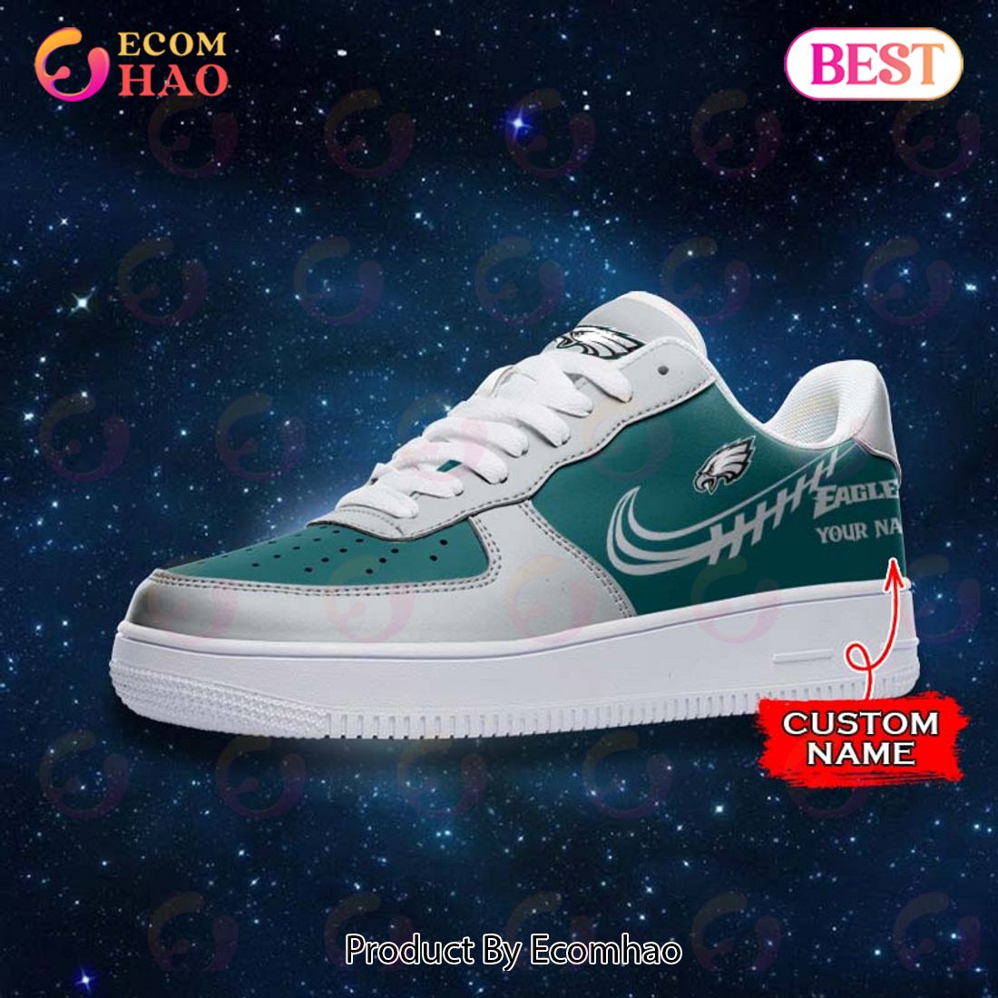 Philadelphia Eagles NFL Premium Air Force Shoes Custom Name