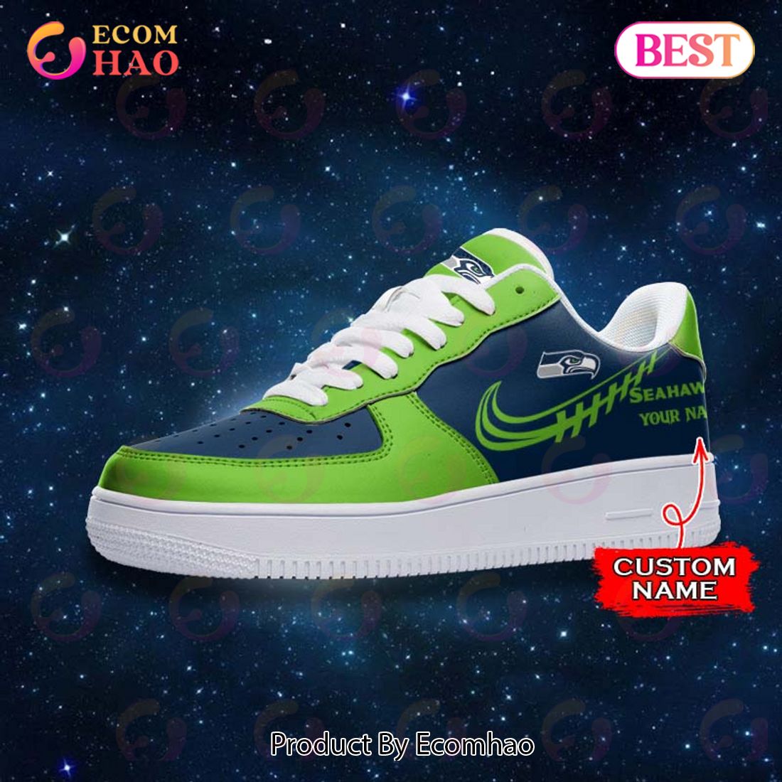 NFL Seattle Seahawks Air Force 1 Sneaker Custom Name