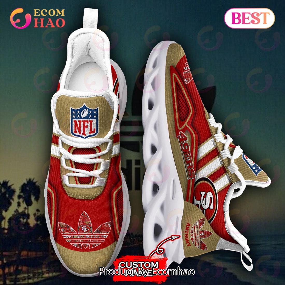 San Francisco 49ers NFL Clunky Max Soul Shoes Custom Name Unique