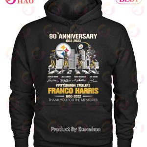 90th Anniversary 1933 – 2023 Pittsburgh Steelers Franco Harris 1950 – 2022 Thank You For The Memories T-Shirt