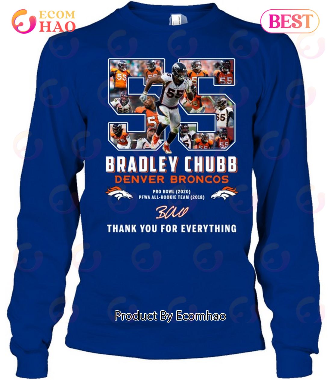 Bradley Chubb Denver Broncos Thank You For Everything T-Shirt