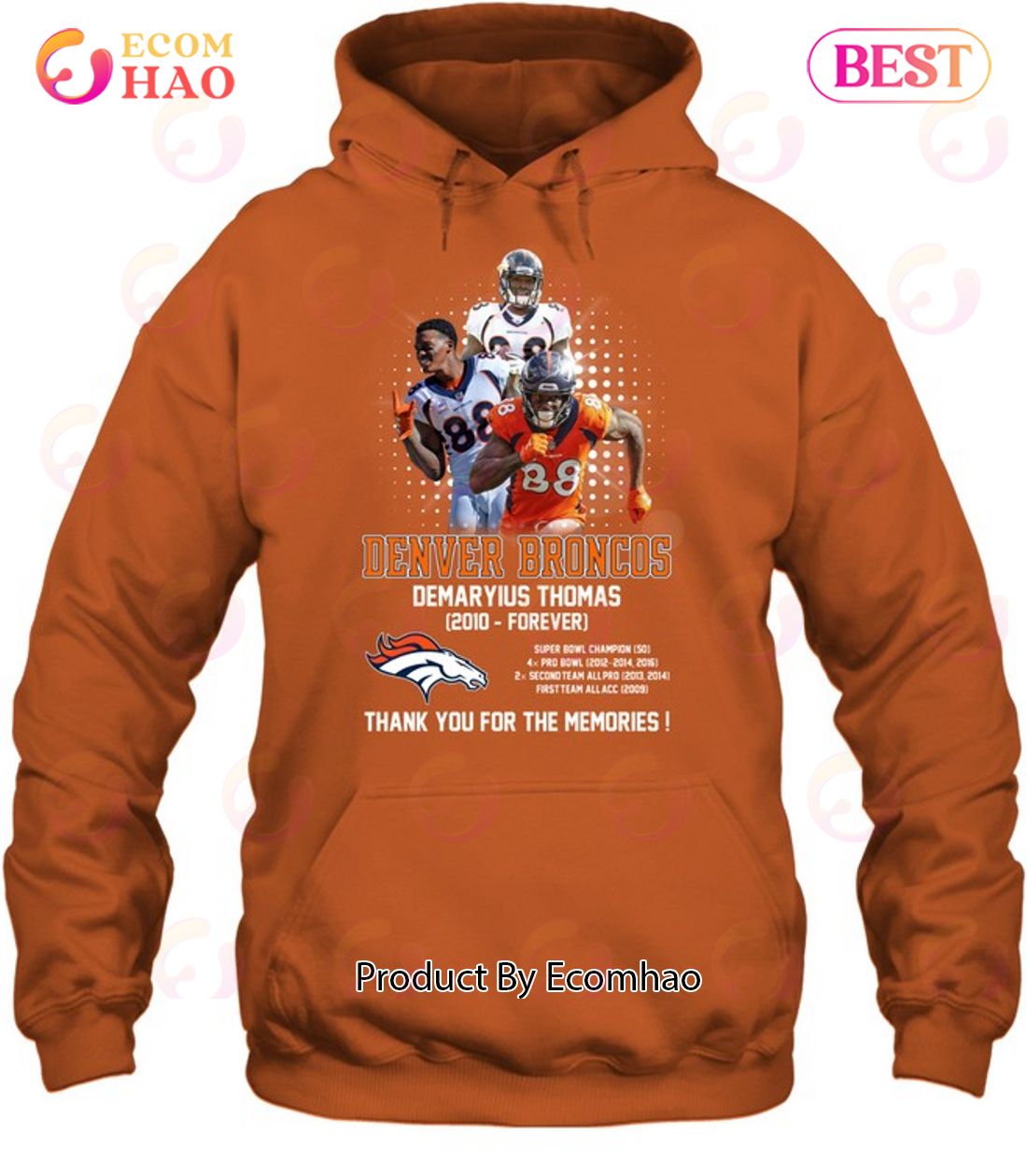 Denver Broncos Demaryius Thomas 2010 – Forever Thank You For The Memories T-Shirt