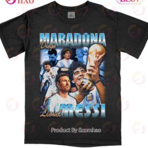 Messi – Maradona Vintage Bootleg Style Tee Shirt