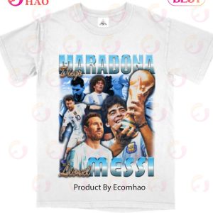 Messi – Maradona Vintage Bootleg Style Tee Shirt