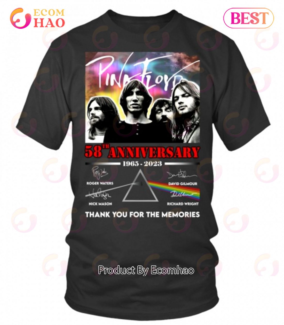 Pink Floyd 58th Anniversary 1965 – 2023 Thank You For The Memories T-Shirt