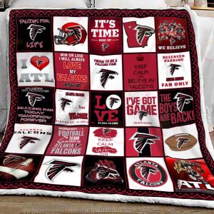 NFL Atlanta Falcons Quilt, Fleece Blanket, Sherpa Fleece Blanket