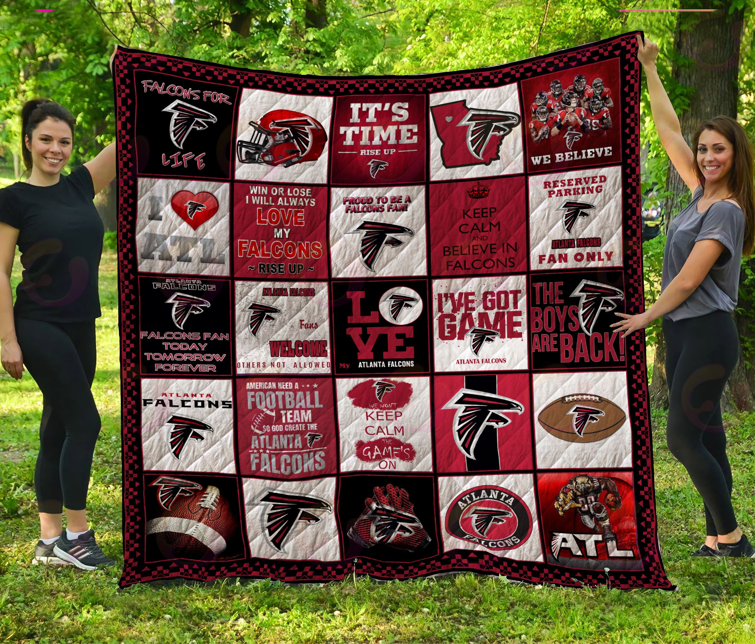 NFL Atlanta Falcons Quilt, Fleece Blanket, Sherpa Fleece Blanket