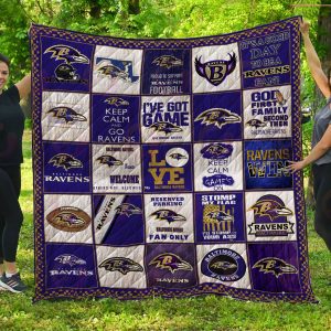 NFL Baltimore Ravens Quilt, Fleece Blanket, Sherpa Fleece Blanket