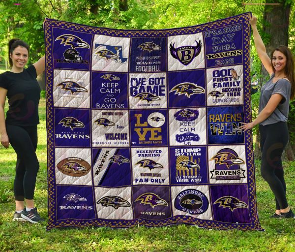 NFL Baltimore Ravens Quilt, Fleece Blanket, Sherpa Fleece Blanket