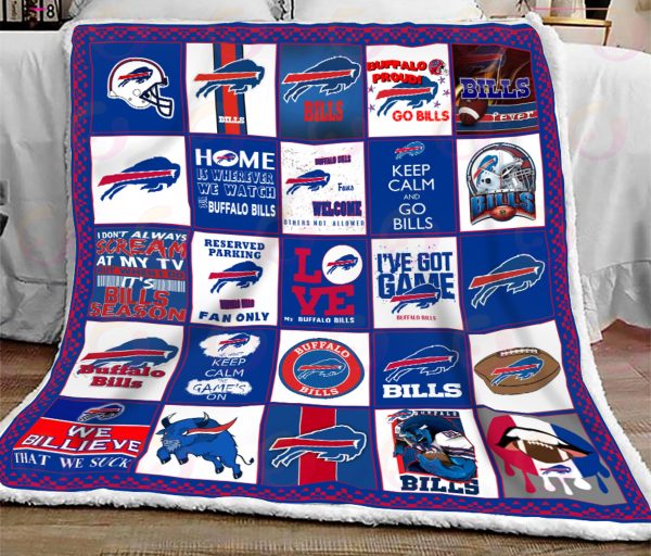 NFL Buffalo Bills Quilt, Fleece Blanket, Sherpa Fleece Blanket