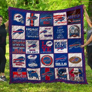 NFL Buffalo Bills Quilt, Fleece Blanket, Sherpa Fleece Blanket