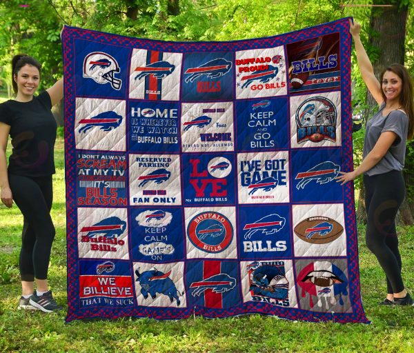 NFL Buffalo Bills Quilt, Fleece Blanket, Sherpa Fleece Blanket