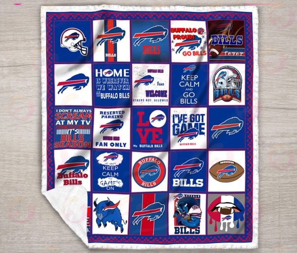 NFL Buffalo Bills Quilt, Fleece Blanket, Sherpa Fleece Blanket