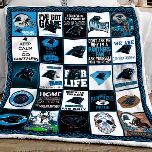 NFL Carolina Panthers Quilt, Fleece Blanket, Sherpa Fleece Blanket