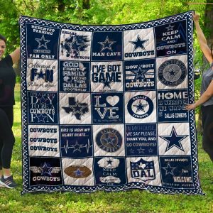 NFL Dallas Cowboys Quilt, Fleece Blanket, Sherpa Fleece Blanket