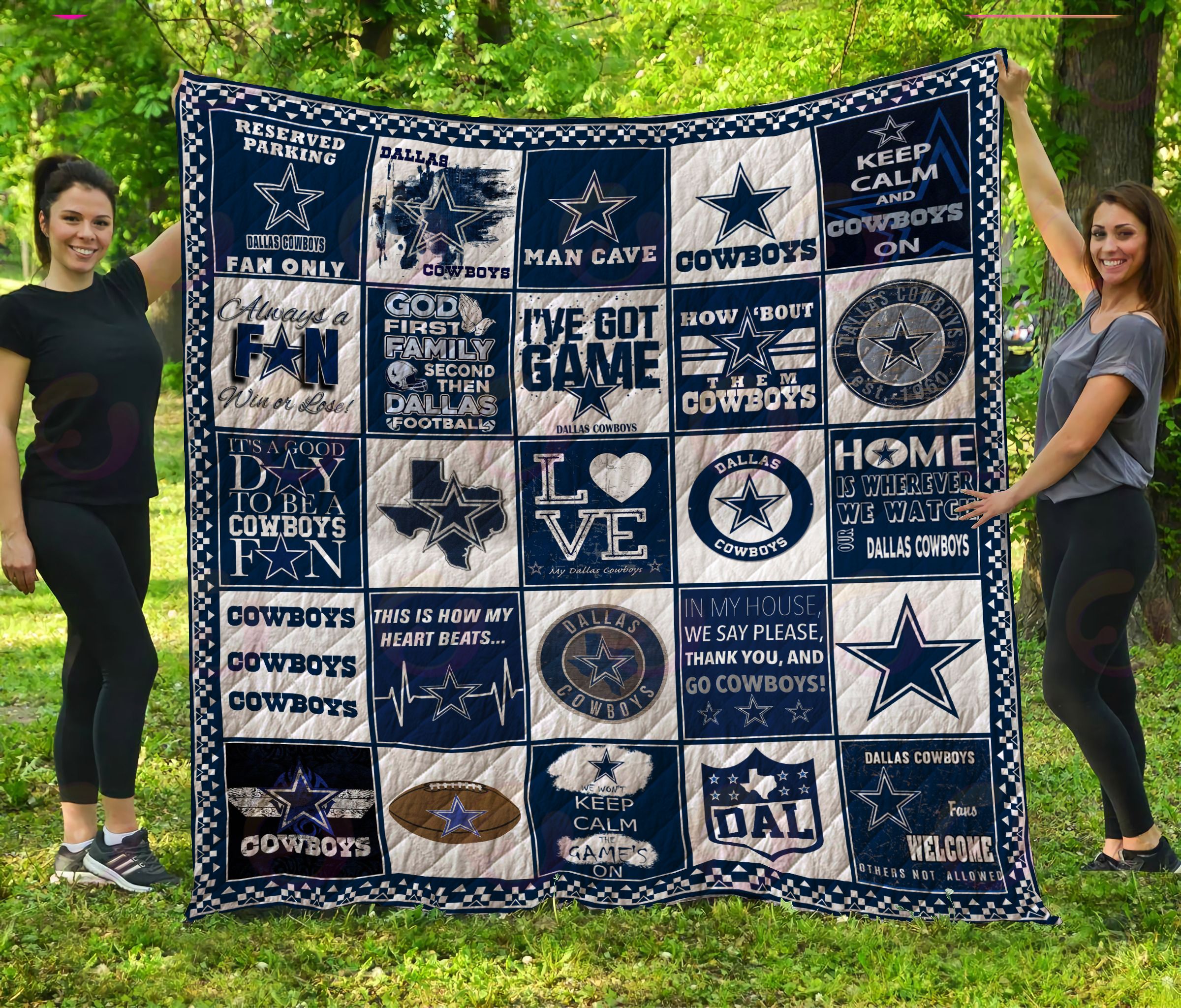 NFL Dallas Cowboys Quilt, Fleece Blanket, Sherpa Fleece Blanket