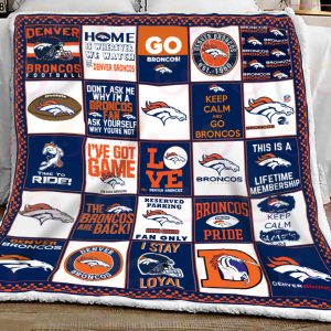 NFL Denver Broncos Quilt, Fleece Blanket, Sherpa Fleece Blanket