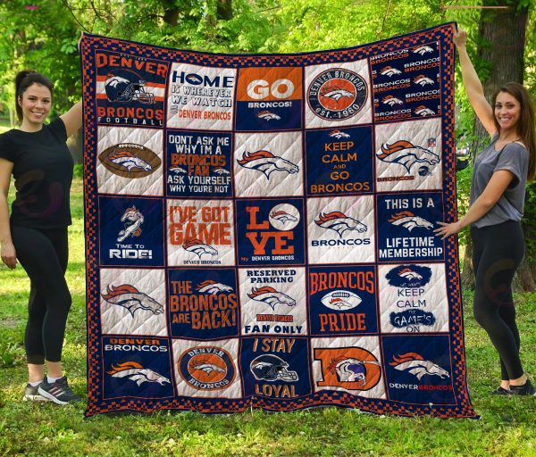 NFL Denver Broncos Quilt, Fleece Blanket, Sherpa Fleece Blanket