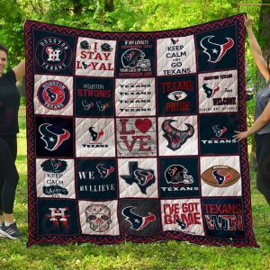 NFL Houston Texans Quilt, Fleece Blanket, Sherpa Fleece Blanket