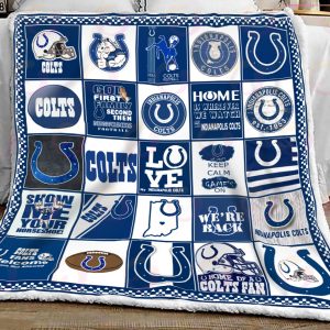 NFL Indianapolis Colts Quilt, Fleece Blanket, Sherpa Fleece Blanket