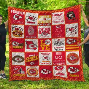NFL Kansas City Chiefs Quilt, Fleece Blanket, Sherpa Fleece Blanket