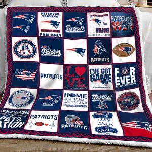 NFL New England Patriots Quilt, Fleece Blanket, Sherpa Fleece Blanket