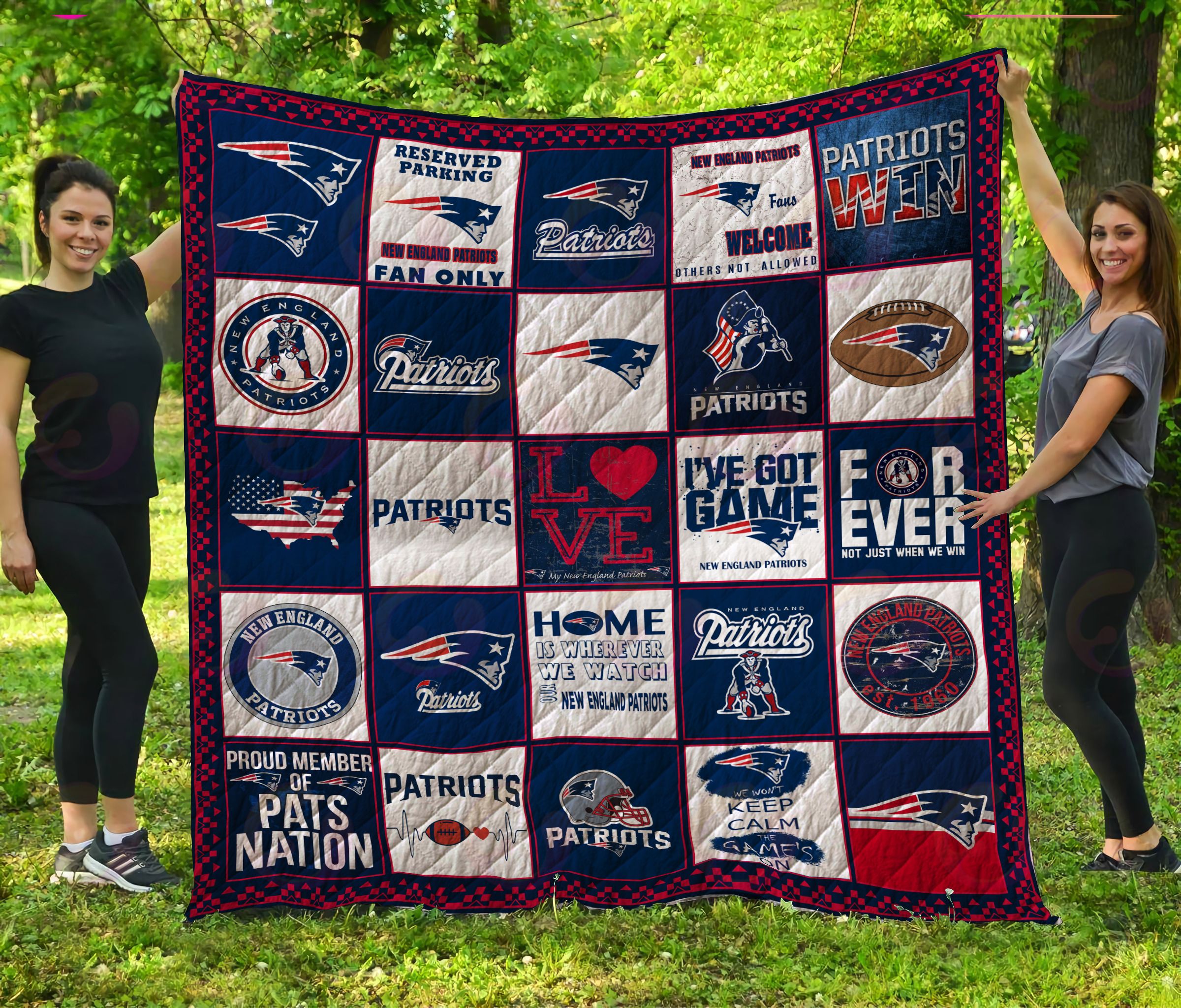 NFL New England Patriots Quilt, Fleece Blanket, Sherpa Fleece Blanket