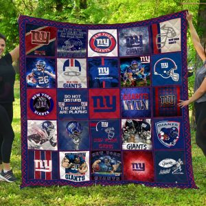 NFL New York Giants Quilt, Fleece Blanket, Sherpa Fleece Blanket