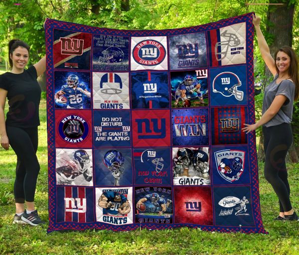 NFL New York Giants Quilt, Fleece Blanket, Sherpa Fleece Blanket