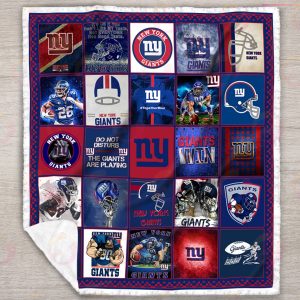 NFL New York Giants Quilt, Fleece Blanket, Sherpa Fleece Blanket