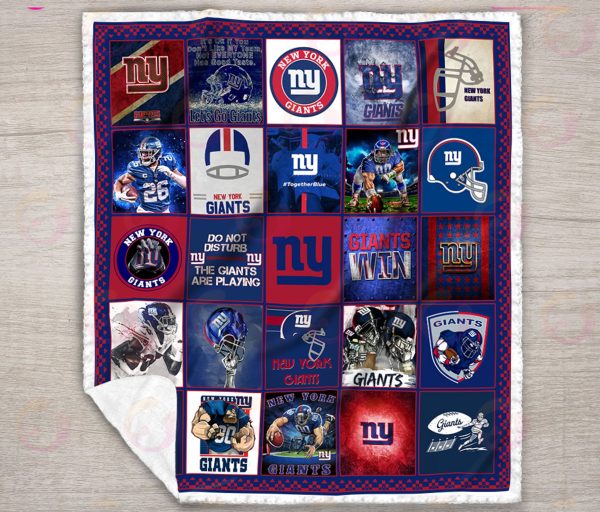 NFL New York Giants Quilt, Fleece Blanket, Sherpa Fleece Blanket