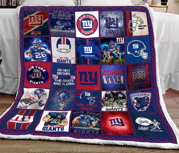 Nfl New York Giants Legacy Script Sherpa Flannel Fleece Blanket : Target