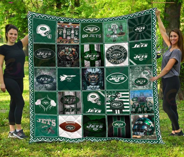 NFL New York Jets Quilt, Fleece Blanket, Sherpa Fleece Blanket