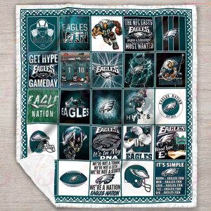 NFL Philadelphia Eagles Quilt, Fleece Blanket, Sherpa Fleece Blanket
