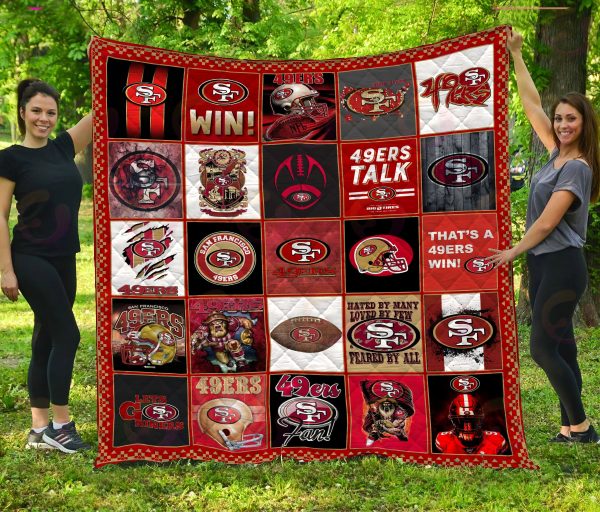 NFL San Francisco 49ers Quilt, Fleece Blanket, Sherpa Fleece Blanket