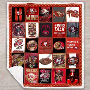 NFL San Francisco 49ers Quilt, Fleece Blanket, Sherpa Fleece Blanket