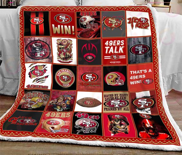 NFL San Francisco 49ers Quilt, Fleece Blanket, Sherpa Fleece Blanket