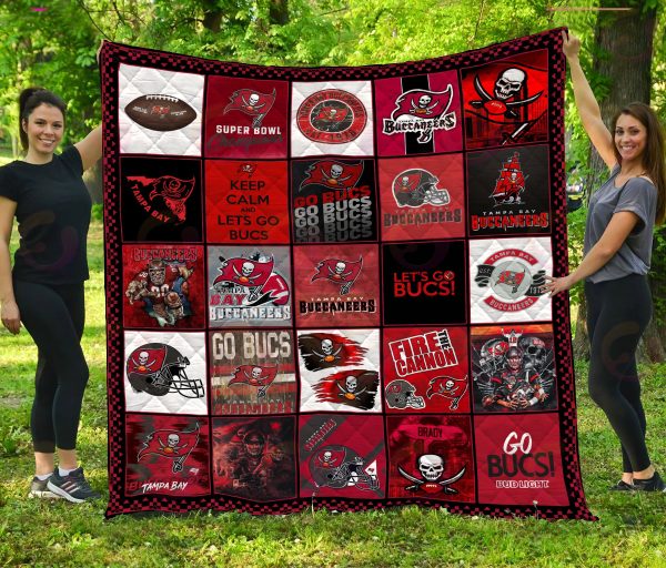 NFL Tampa Bay Buccaneers Quilt, Fleece Blanket, Sherpa Fleece Blanket