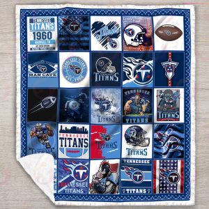 NFL Tennessee Titans Quilt, Fleece Blanket, Sherpa Fleece Blanket